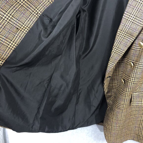 Nine West Double Breasted Metallic Gold Hounds Tooth Size 0x - Picture 5 of 8